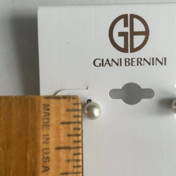 Giani Bernini Sterling Silver Pearlescent Ball Stud Earrings - Picture 2 of 3